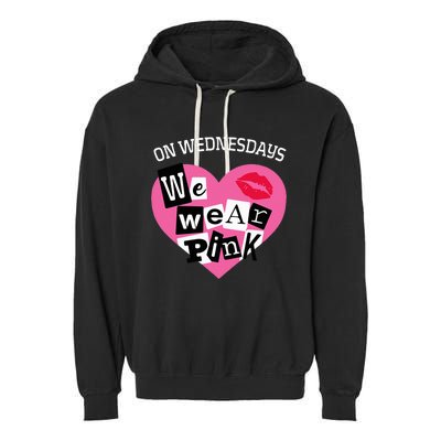 On Wednesday We Wear Pink Funny Valentine Garment-Dyed Fleece Hoodie