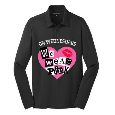 On Wednesday We Wear Pink Funny Valentine Silk Touch Performance Long Sleeve Polo