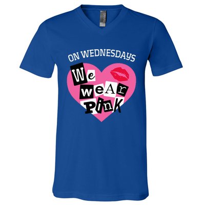 On Wednesday We Wear Pink Funny Valentine V-Neck T-Shirt