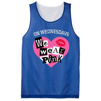 On Wednesday We Wear Pink Funny Valentine Mesh Reversible Basketball Jersey Tank