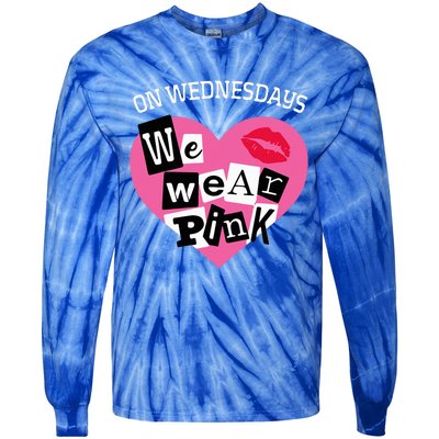 On Wednesday We Wear Pink Funny Valentine Tie-Dye Long Sleeve Shirt