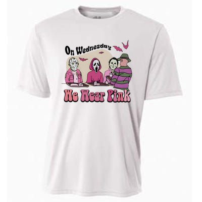 On Wednesday We Wear Pink Halloween Michael Ghostface Voorhees Cooling Performance Crew T-Shirt