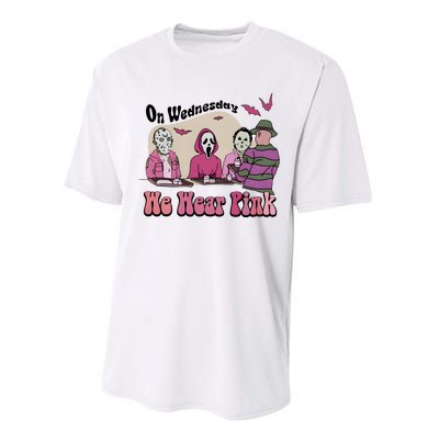 On Wednesday We Wear Pink Halloween Michael Ghostface Voorhees Performance Sprint T-Shirt