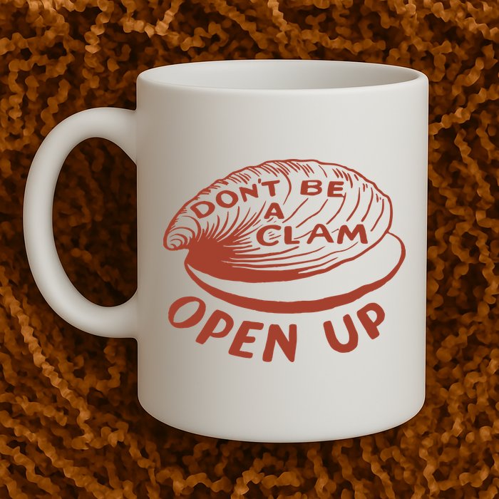 Olivia Wilde Wearing Don’t Be A Clam Open Up Mug