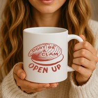 Olivia Wilde Wearing Don’t Be A Clam Open Up Mug
