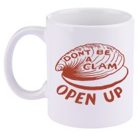 Olivia Wilde Wearing Don’t Be A Clam Open Up 11oz C Handle Ceramic Mug