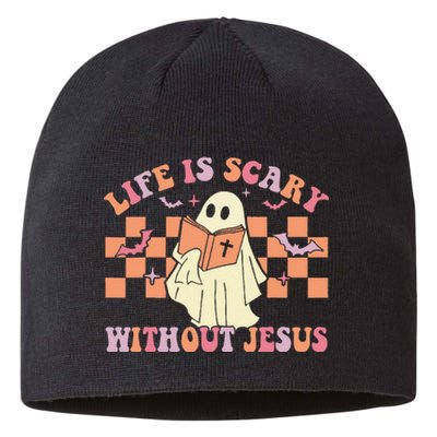 October We Wear Pin.K Breast Cancer Awareness Halloween Ghost Sustainable Beanie