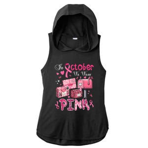 October We Wear Pin.K Awareness Postal Worker Breast Cancer Gift Ladies PosiCharge Tri-Blend Wicking Draft Hoodie Tank