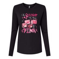 October We Wear Pin.K Awareness Postal Worker Breast Cancer Gift Womens Cotton Relaxed Long Sleeve T-Shirt