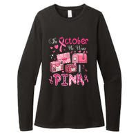 October We Wear Pin.K Awareness Postal Worker Breast Cancer Gift Womens CVC Long Sleeve Shirt