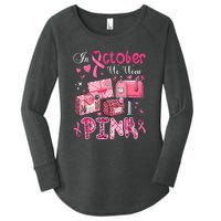 October We Wear Pin.K Awareness Postal Worker Breast Cancer Gift Women's Perfect Tri Tunic Long Sleeve Shirt