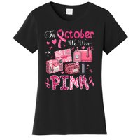 October We Wear Pin.K Awareness Postal Worker Breast Cancer Gift Women's T-Shirt