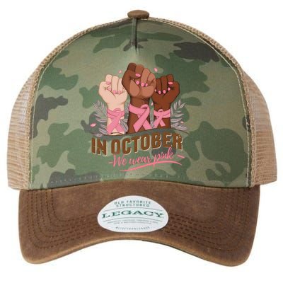 October We Wear P.Ink Halloween Breast Cancer Awareness Legacy Tie Dye Trucker Hat