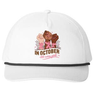 October We Wear P.Ink Halloween Breast Cancer Awareness Snapback Five-Panel Rope Hat