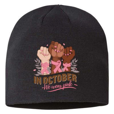 October We Wear P.Ink Halloween Breast Cancer Awareness Sustainable Beanie