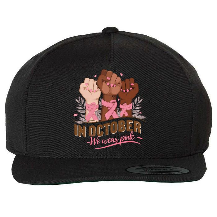 October We Wear P.Ink Halloween Breast Cancer Awareness Wool Snapback Cap