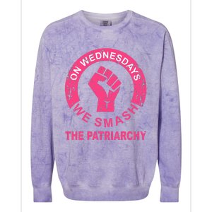 On Wednesdays We Smash The Patriarchy Women Rights Apparel Colorblast Crewneck Sweatshirt