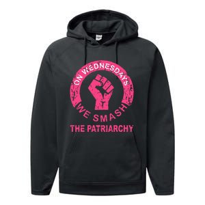 On Wednesdays We Smash The Patriarchy Women Rights Apparel Performance Fleece Hoodie