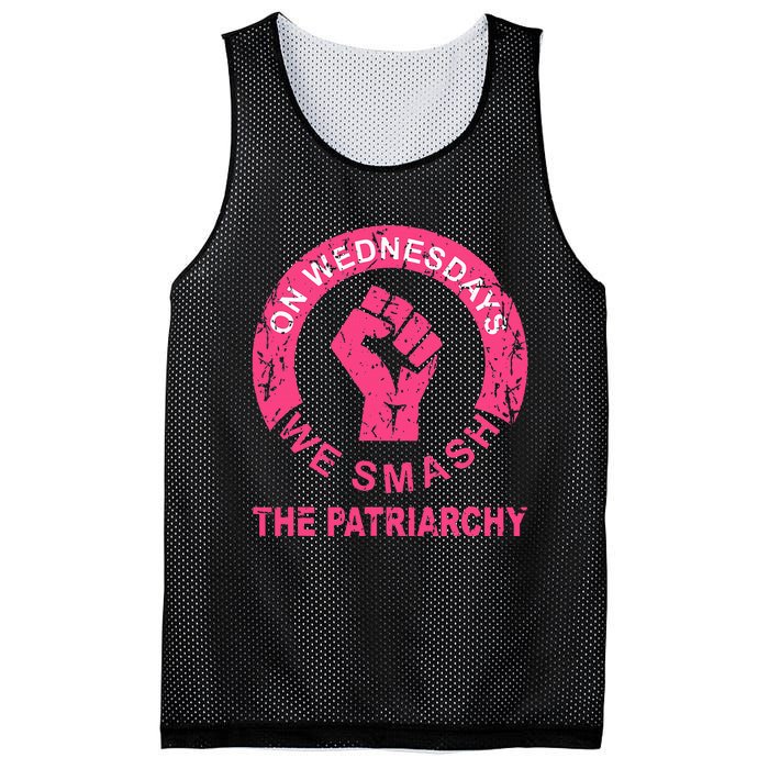 On Wednesdays We Smash The Patriarchy Women Rights Apparel Mesh Reversible Basketball Jersey Tank