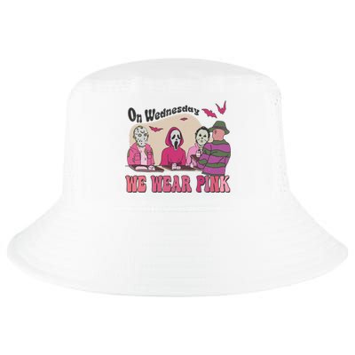 On Wednesday We Wear Pink Skeleton Halloween Breast Cancer Cool Comfort Performance Bucket Hat