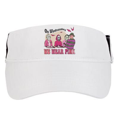 On Wednesday We Wear Pink Skeleton Halloween Breast Cancer Adult Drive Performance Visor