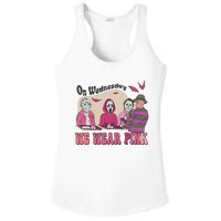 On Wednesday We Wear Pink Skeleton Halloween Breast Cancer Ladies PosiCharge Competitor Racerback Tank