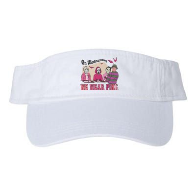 On Wednesday We Wear Pink Skeleton Halloween Breast Cancer Valucap Bio-Washed Visor