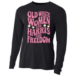 Old White Women For Harris And Freedom Kamala Harris Gift Cooling Performance Long Sleeve Crew