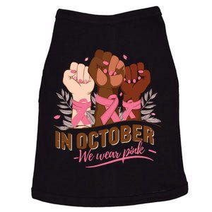 October We Wear Halloween Breast Cancer Awareness Doggie Tank