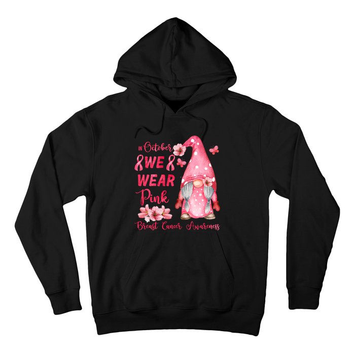 October We Wear Pink Gnome Breast Cancer Awareness Hoodie