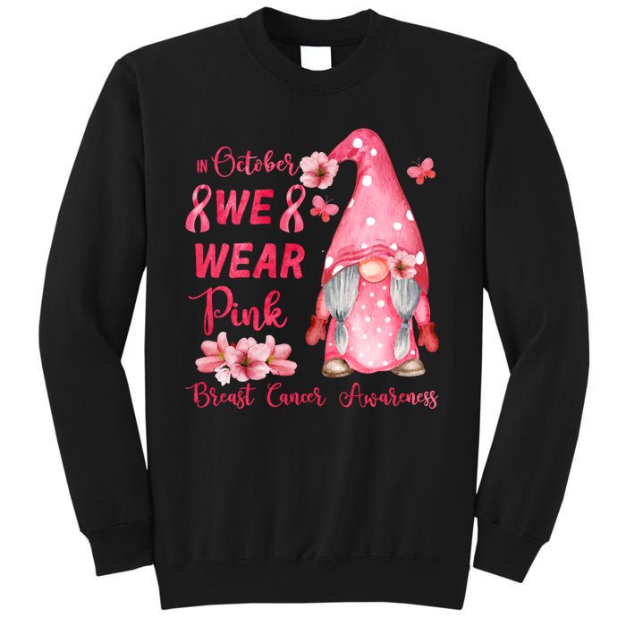 October We Wear Pink Gnome Breast Cancer Awareness Sweatshirt