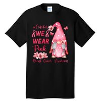 October We Wear Pink Gnome Breast Cancer Awareness Tall T-Shirt