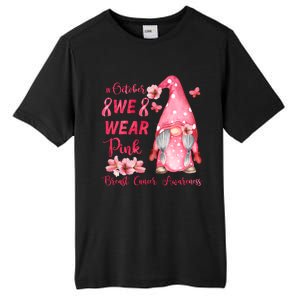 October We Wear Pink Gnome Breast Cancer Awareness Tall Fusion ChromaSoft Performance T-Shirt