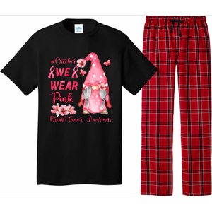 October We Wear Pink Gnome Breast Cancer Awareness Pajama Set