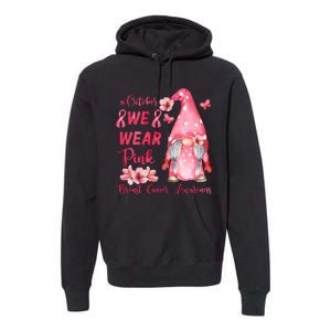 October We Wear Pink Gnome Breast Cancer Awareness Premium Hoodie