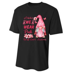 October We Wear Pink Gnome Breast Cancer Awareness Performance Sprint T-Shirt