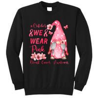 October We Wear Pink Gnome Breast Cancer Awareness Tall Sweatshirt