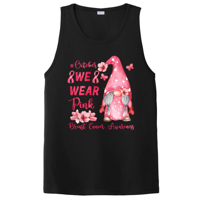 October We Wear Pink Gnome Breast Cancer Awareness PosiCharge Competitor Tank