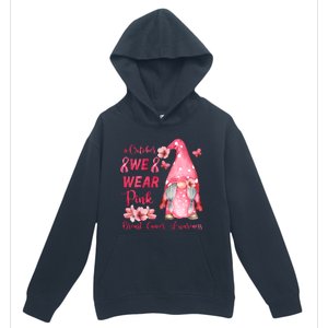 October We Wear Pink Gnome Breast Cancer Awareness Urban Pullover Hoodie