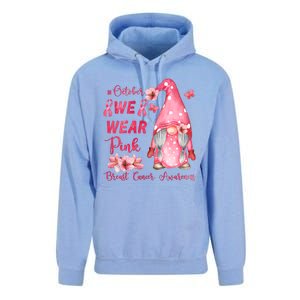 October We Wear Pink Gnome Breast Cancer Awareness Unisex Surf Hoodie