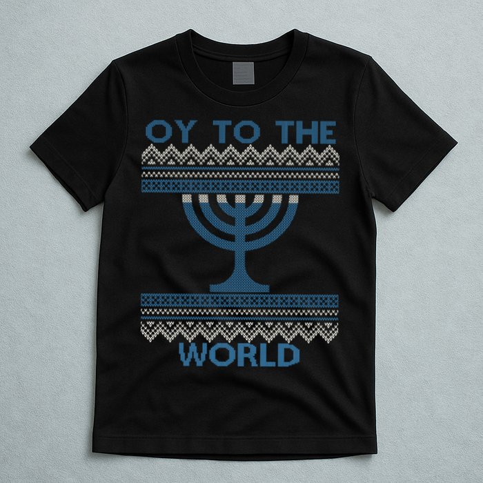 Oy To The  World Hanuka Ugly Sweater  T-Shirt
