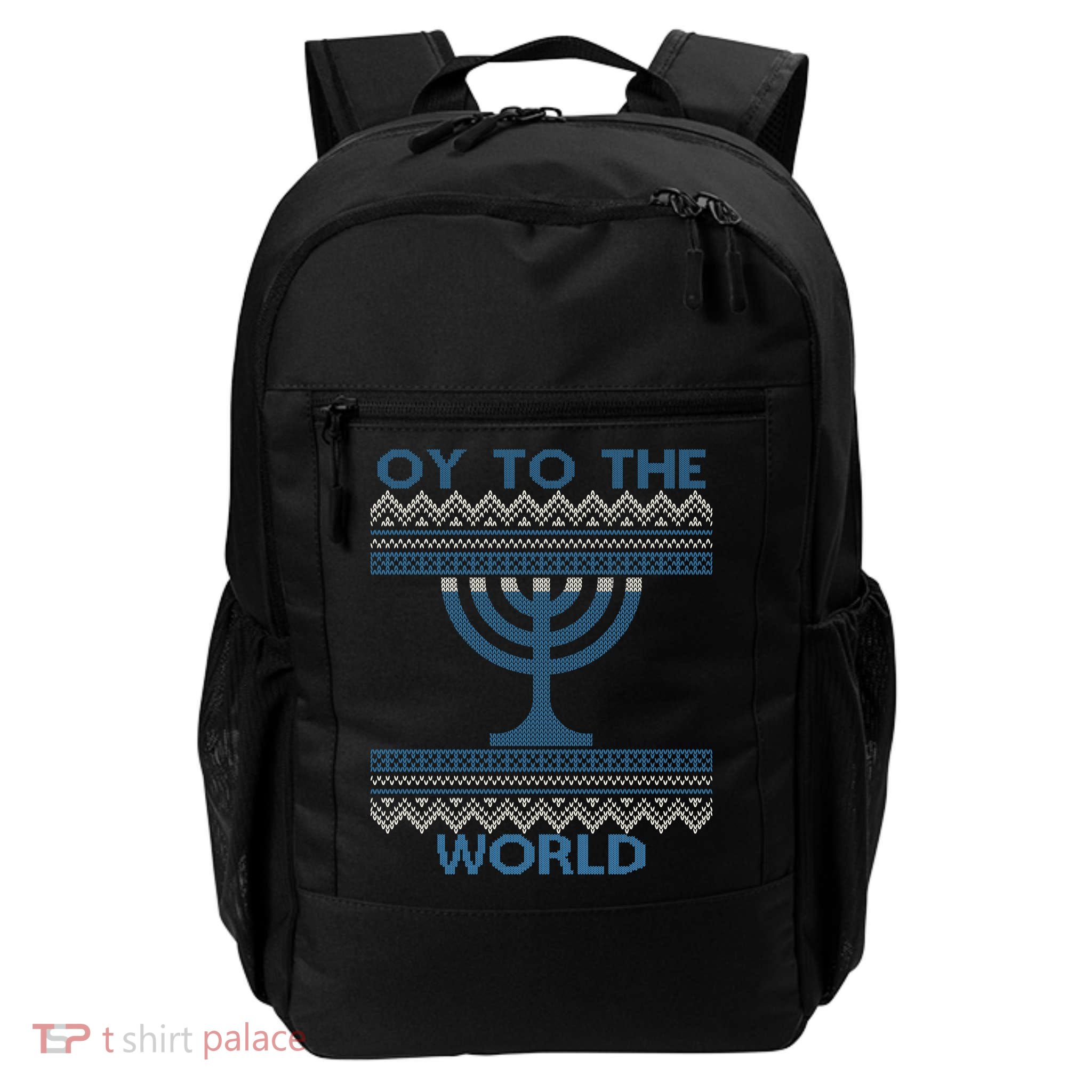 Oy To The  World Hanuka Ugly Sweater  Backpack