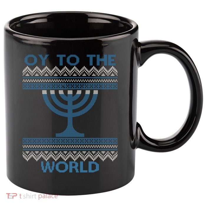 Oy To The  World Hanuka Ugly Sweater  11oz C Handle Ceramic Mug