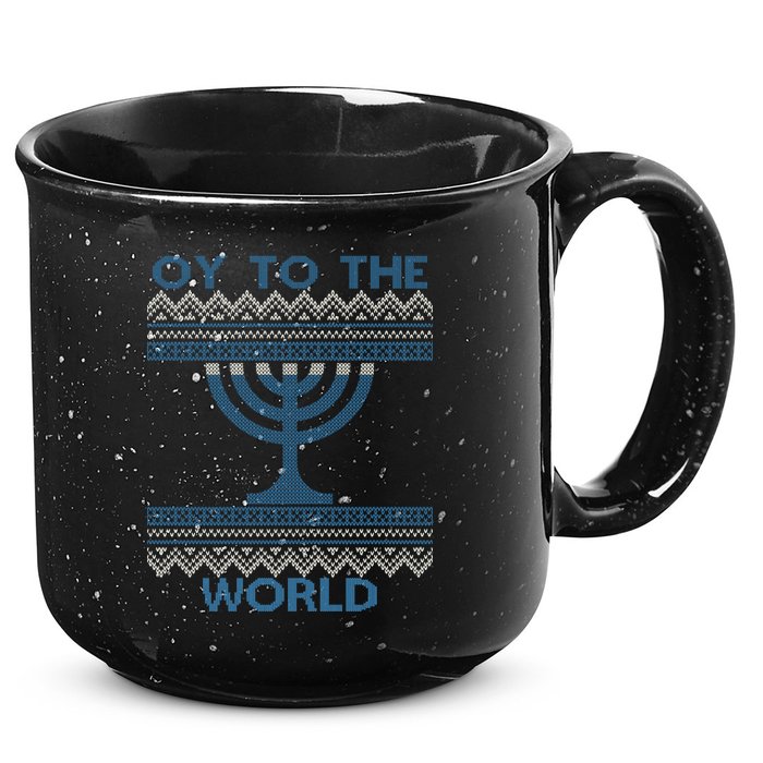 Oy To The  World Hanuka Ugly Sweater  15oz Campfire Ceramic Mug