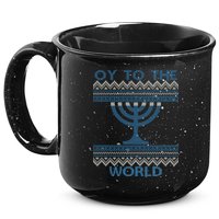 Oy To The  World Hanuka Ugly Sweater  15oz Campfire Ceramic Mug