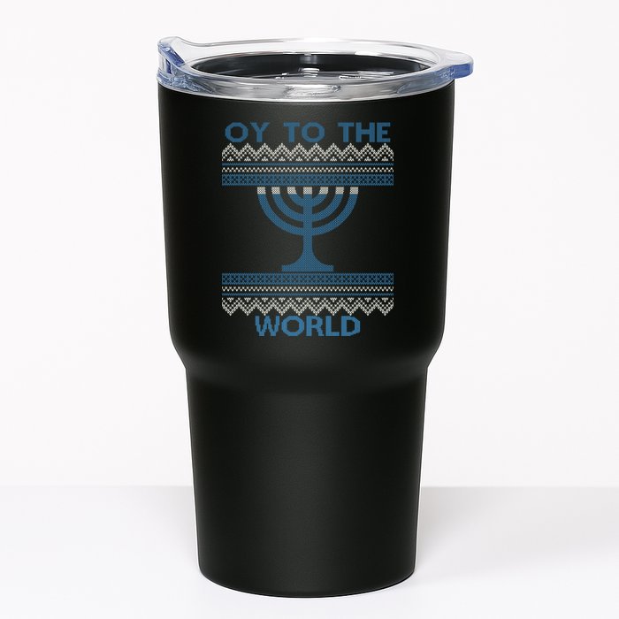 Oy To The  World Hanuka Ugly Sweater  Tumbler