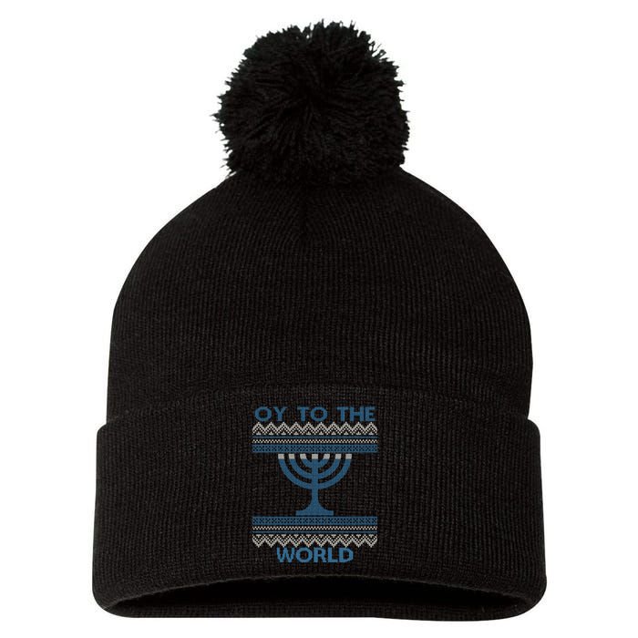 Oy To The  World Hanuka Ugly Sweater  Pom Pom 12in Knit Beanie