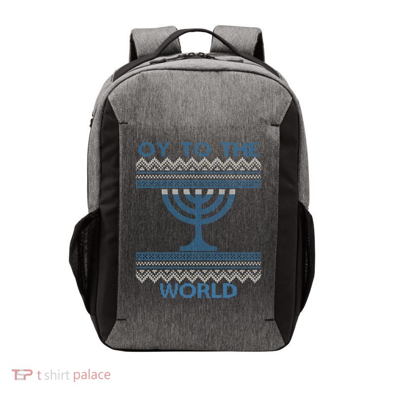 Oy To The  World Hanuka Ugly Sweater  Vector Backpack