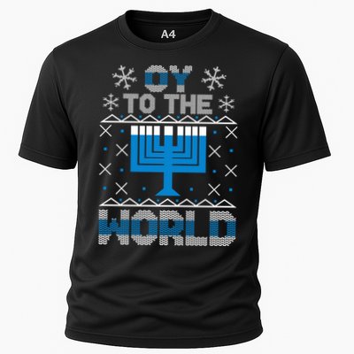 Oy To The World Ugly Hanukkah Sweater Performance Shirt