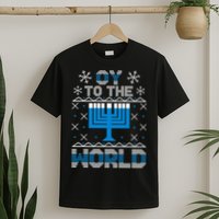 Oy To The World Ugly Hanukkah Sweater T-Shirt